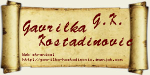 Gavrilka Kostadinović vizit kartica
